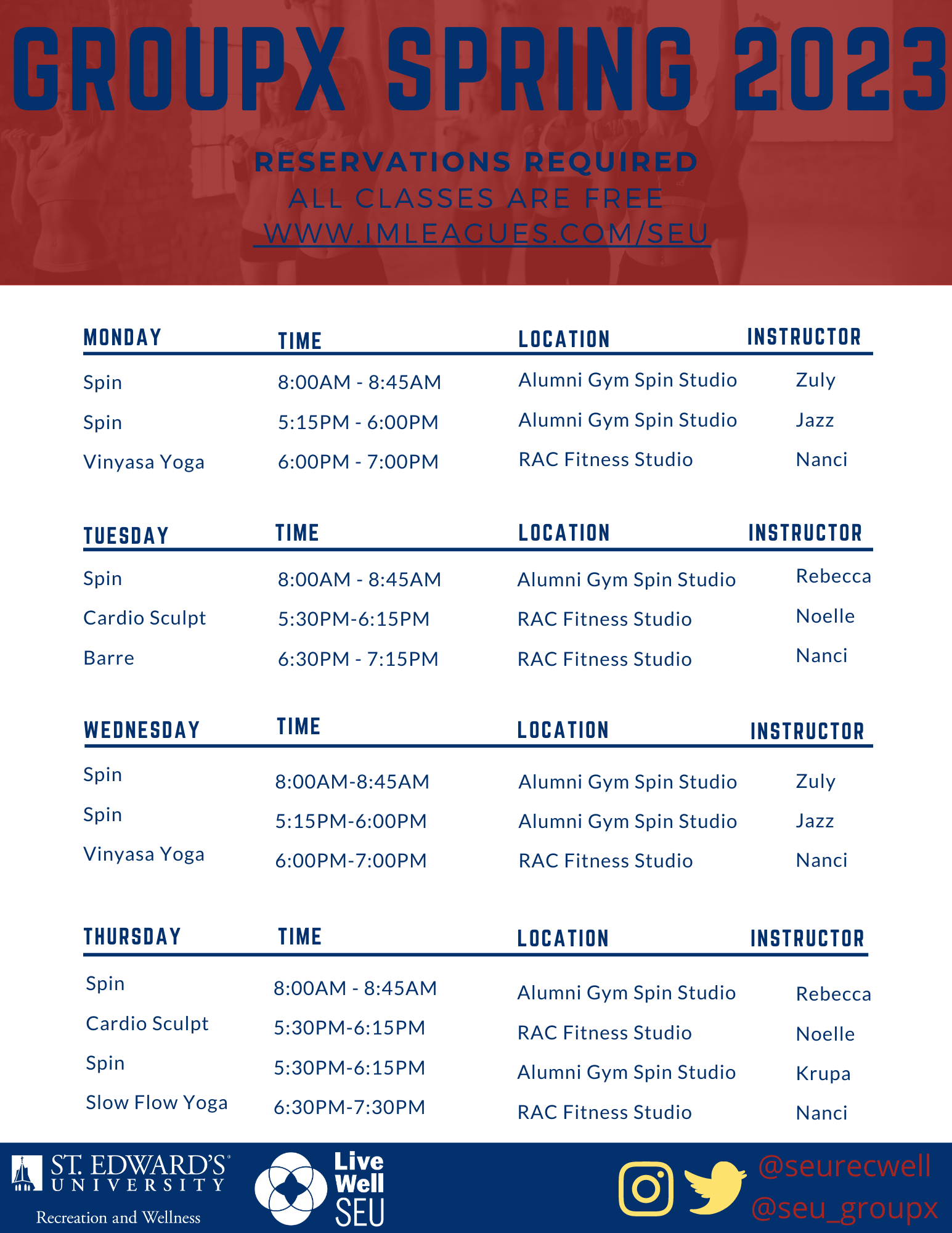 GroupX Fitness | St. Edward's University in Austin, Texas