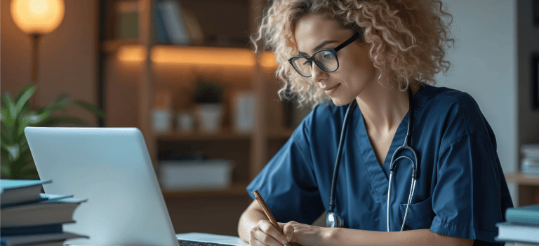 Nurse at computer