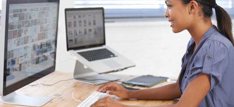 Girl online learning