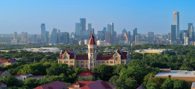 Campus view of downtown