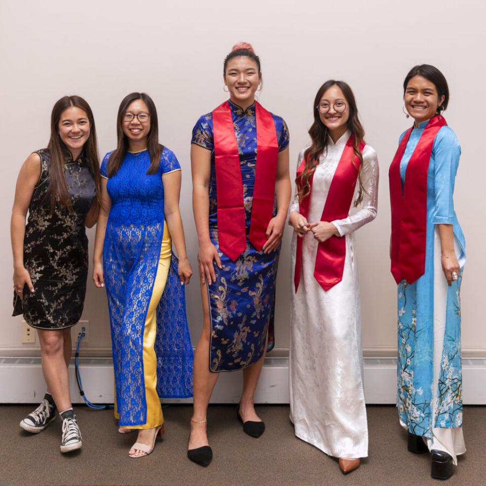 several students at asian student graduation