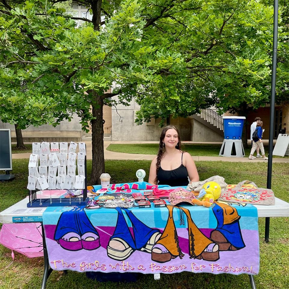 Eco-friendly jewelry on display at Earth Day Fair 2025.
