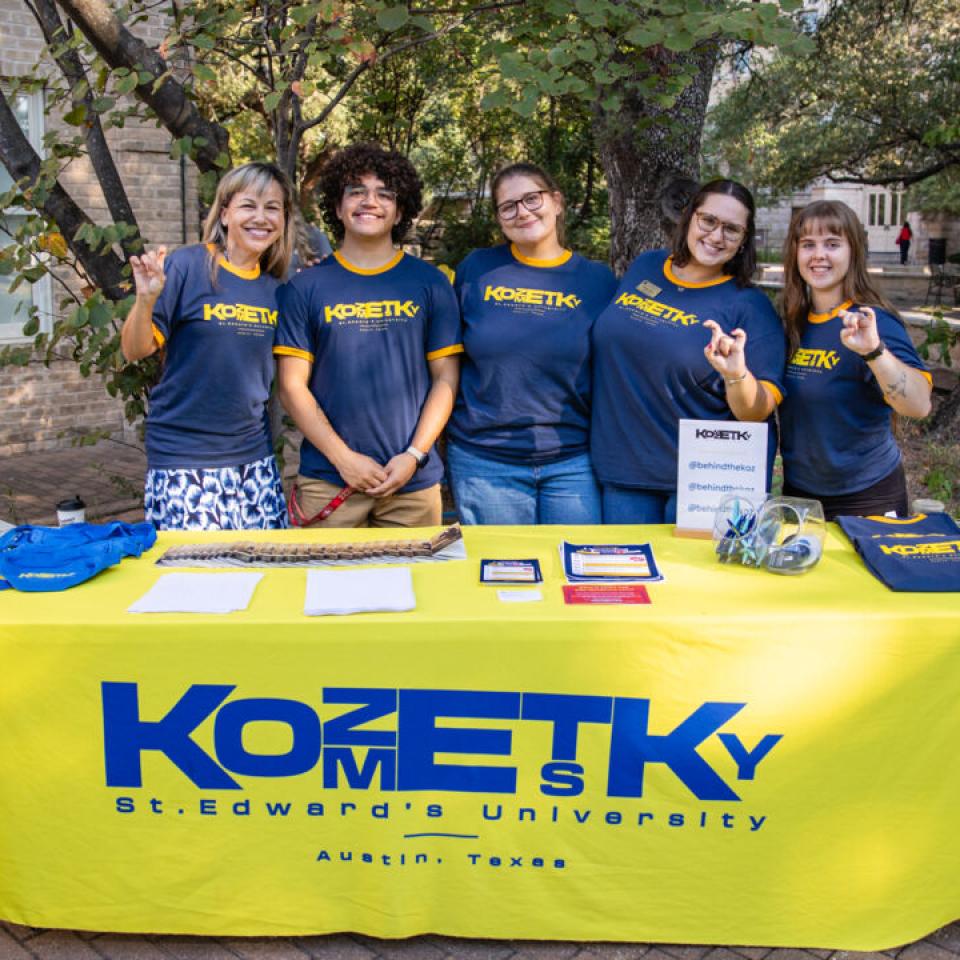 Hilltoppers celebrate the grand opening of the new Carriage House space for the Kozmetsky Center.