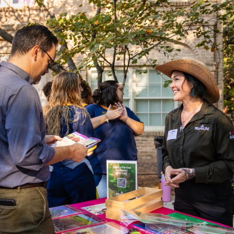 Hilltoppers celebrate the grand opening of the new Carriage House space for the Kozmetsky Center.