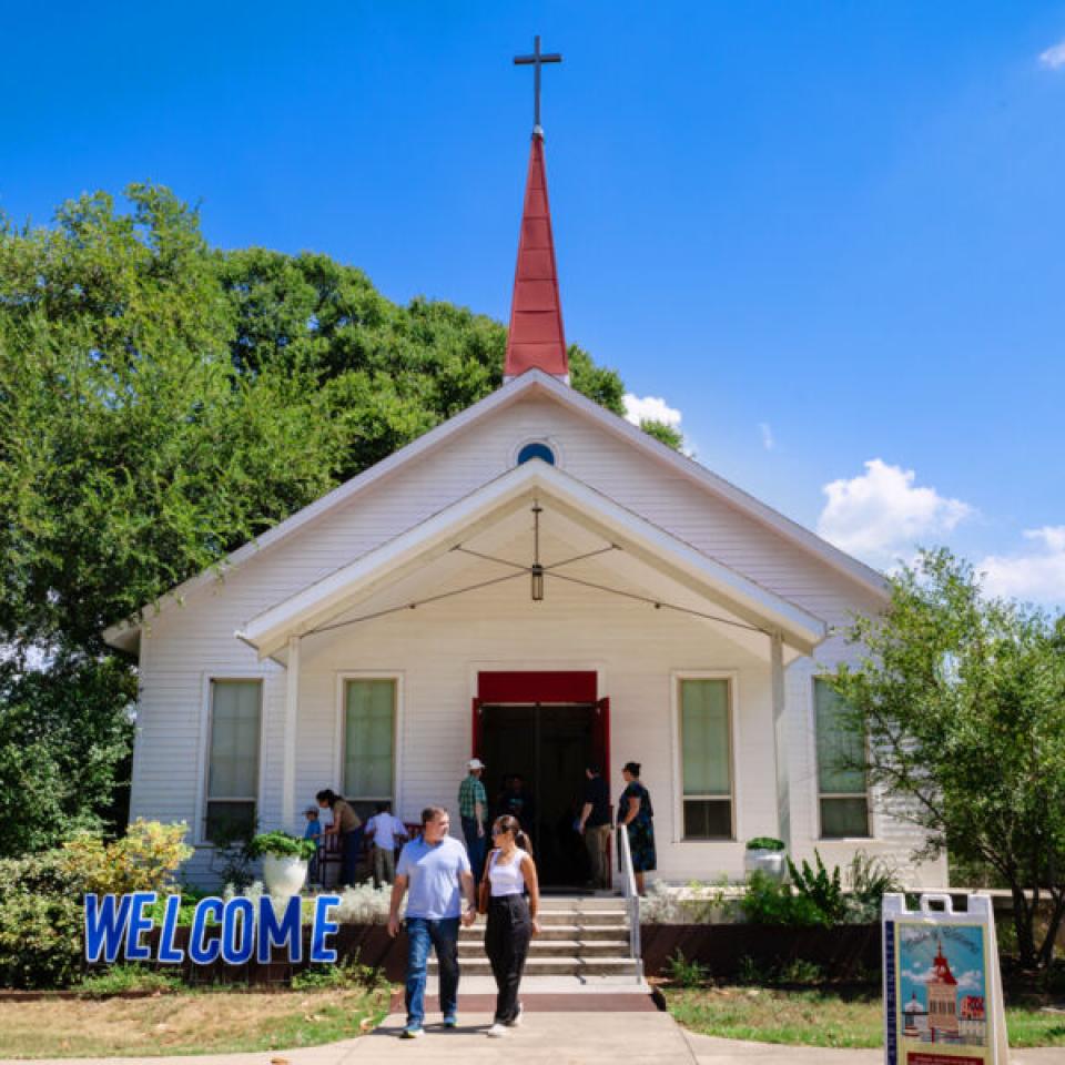 Hilltoppers gather for the Mass of Welcome inside of the Our Lady Queen of Peace Chapel.