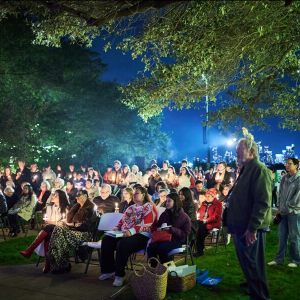 Festival of Lights ceremony in front of Main Building.