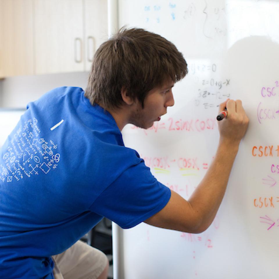 Student at whiteboard