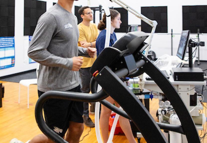 Student on treadmill