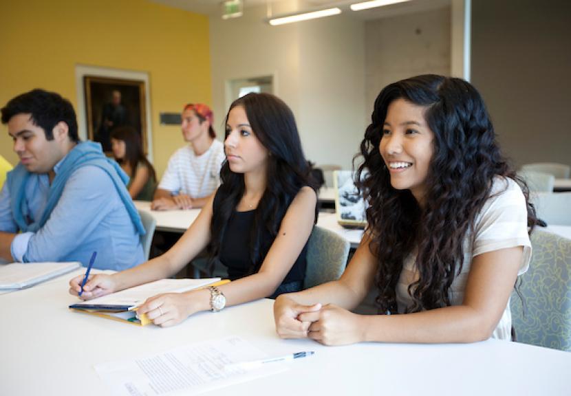 Happy Students at desks