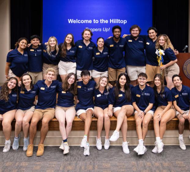 Student orientation leaders getting ready to see new students