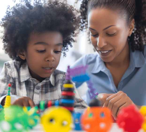 OT Professional works with a child patient