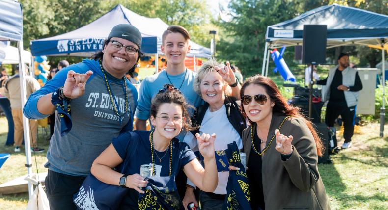 St Edward's students celebrating at Homecoming 