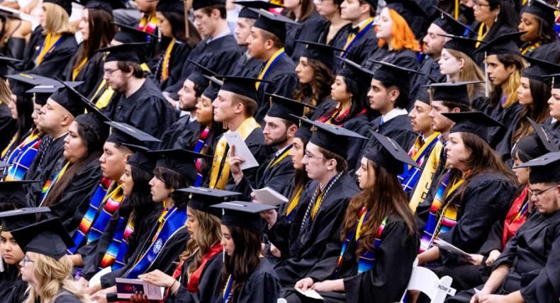 graduating students sitting