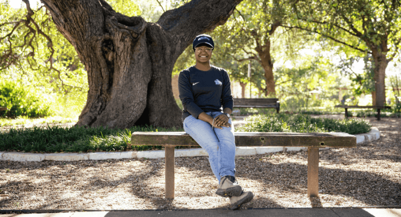 Janiece Jefferson poses by Sorin Oak