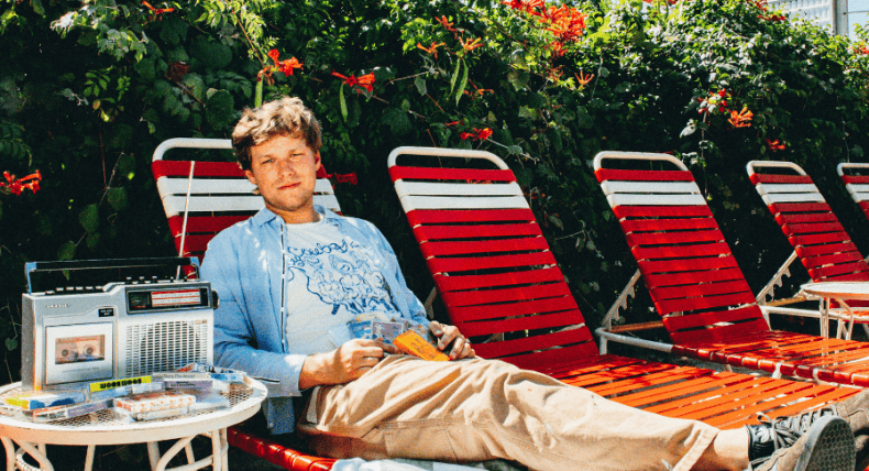 Transfer student Chandler Christopher poses at the Austin Motel