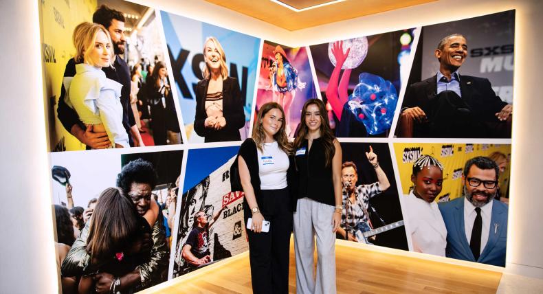 Students pose at the SXSW office during a Career Trek