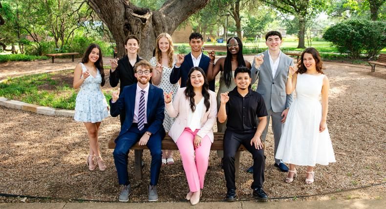 2026 Presidential Award Winners pose for a group photo in front of Sorin Oak.