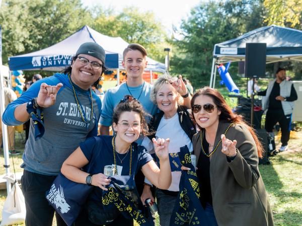 St Edward's students celebrating at Homecoming 