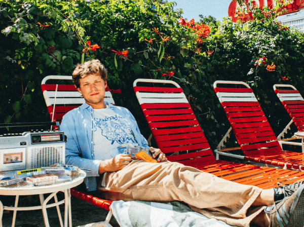 Transfer student Chandler Christopher poses at the Austin Motel