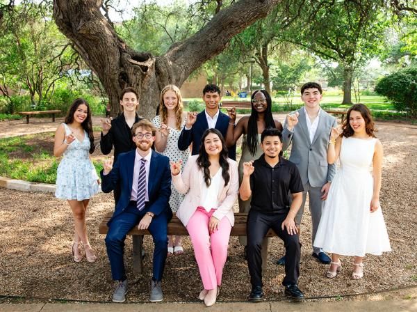 2026 Presidential Award Winners pose for a group photo in front of Sorin Oak.