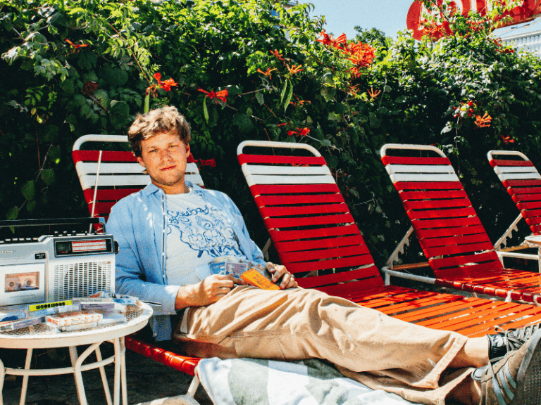Transfer student Chandler Christopher poses at the Austin Motel