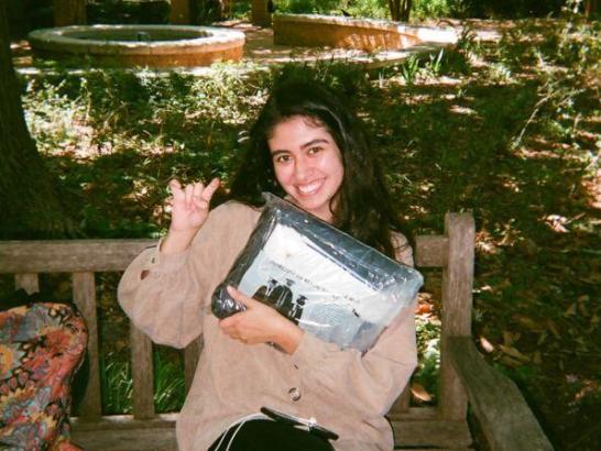 Student Patricia Medina on campus