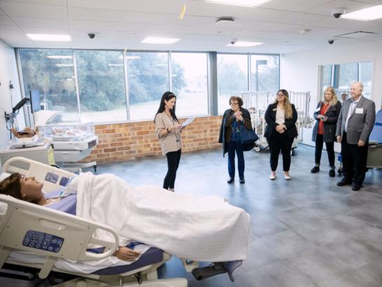Tour of nursing facilities in Fleck Hall.