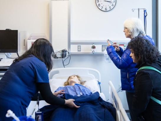 Tour of nursing facilities in Fleck Hall.