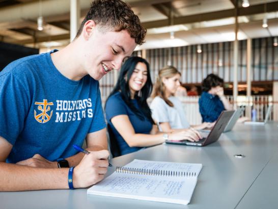 Students studying in the library