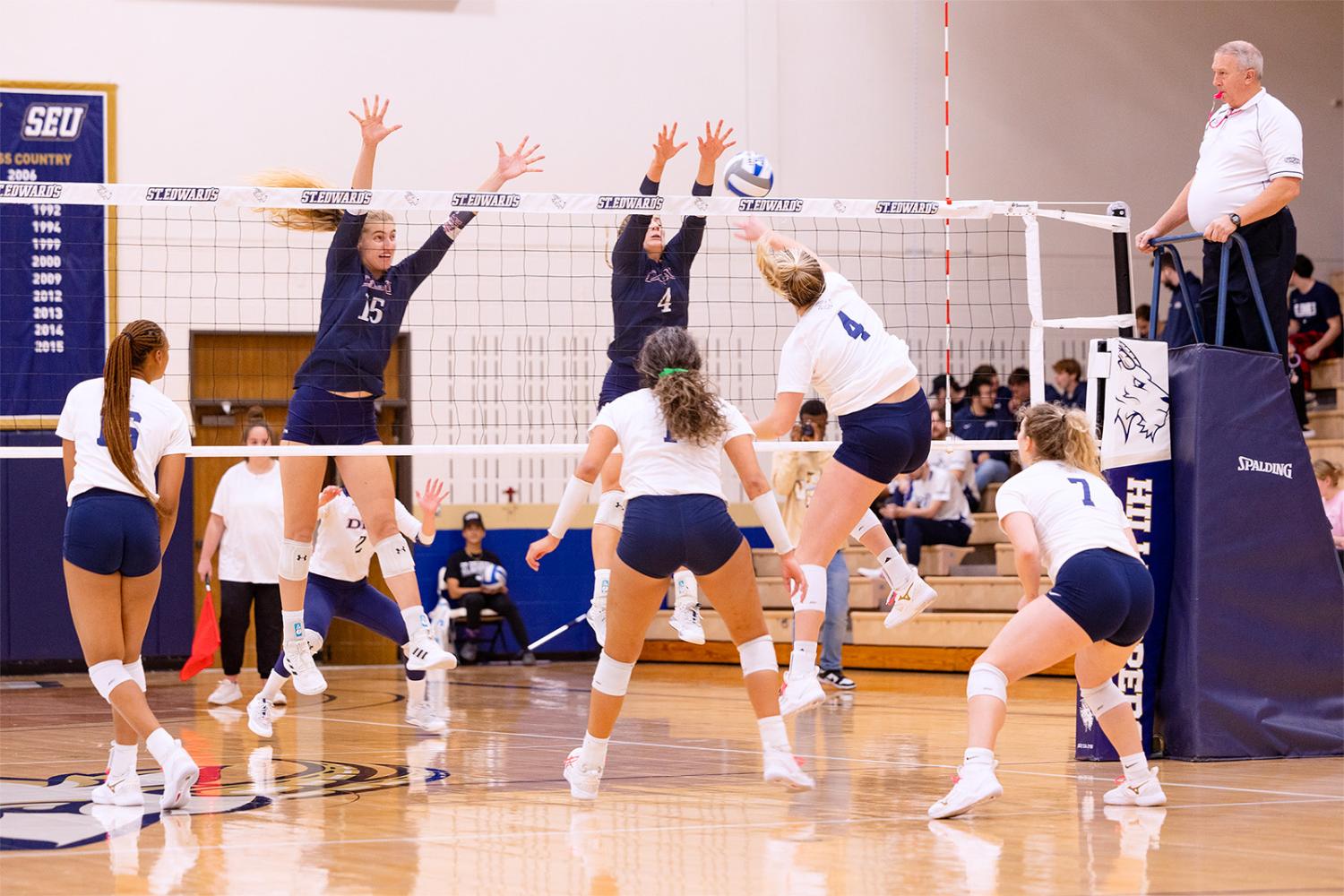 action shot of the volleyball team