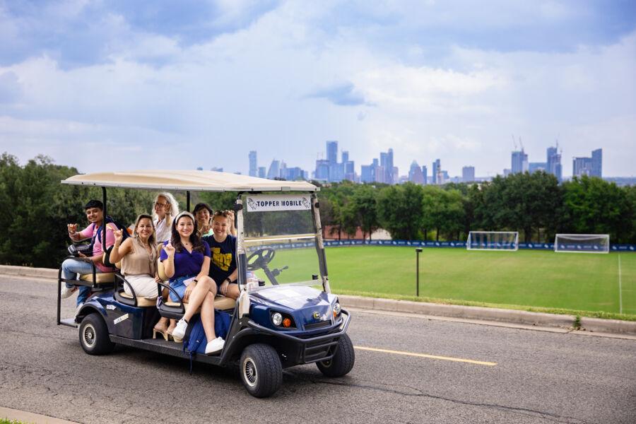 Students and President Fuentes on Topper Mobile