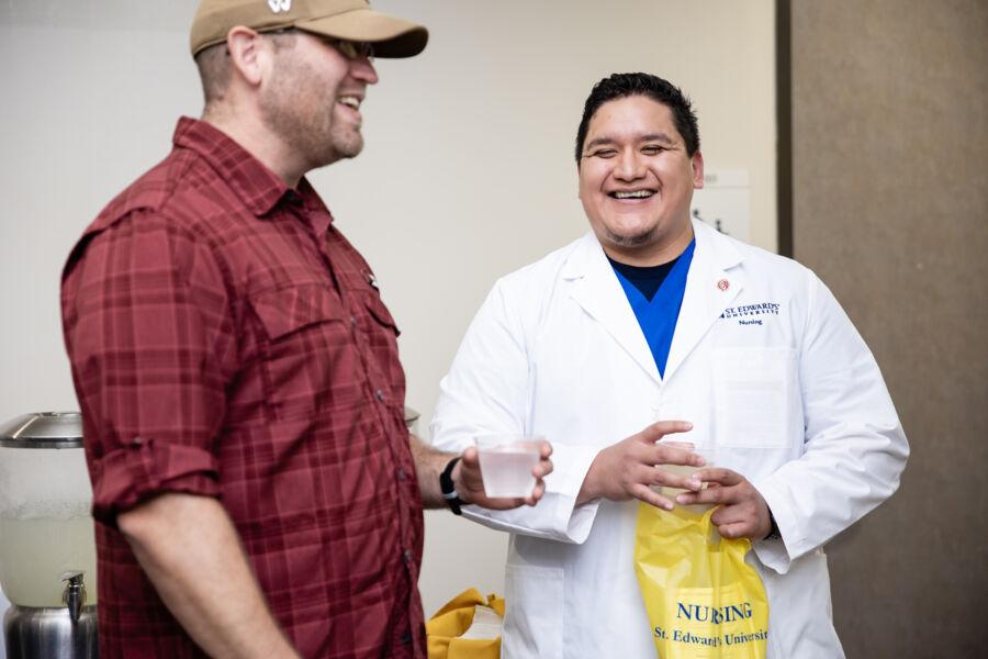 Family celebrating at the White Coat Ceremony.