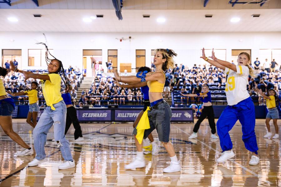 Students perform a dance routine during Topper Pride Kick-Off.