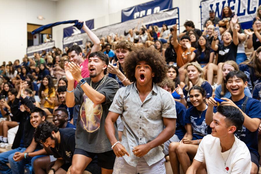 Students demonstrate school spirit during Topper Pride Kick-Off.
