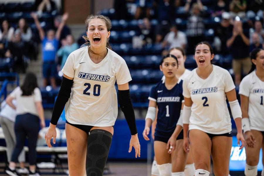 Women's Volleyball team celebrates 50th anniversary during Homecoming 2024.