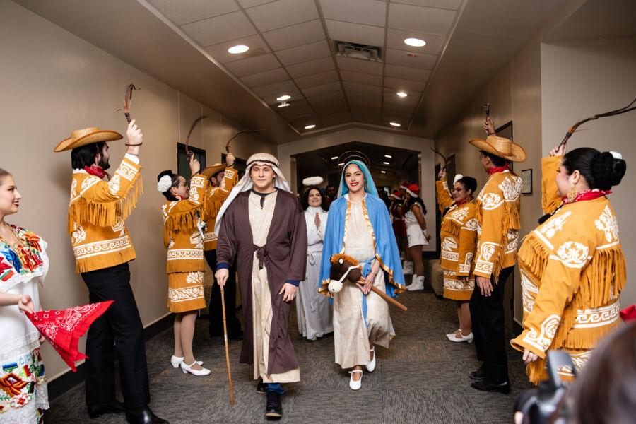 Las Posadas celebration during the Festival of Lights.