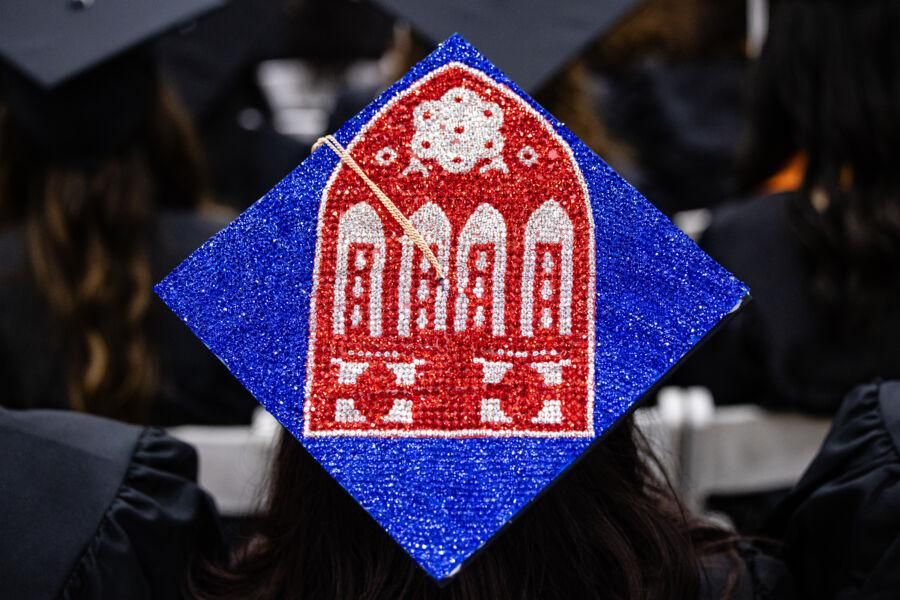 Decorated cap at December 2024 Commencement.
