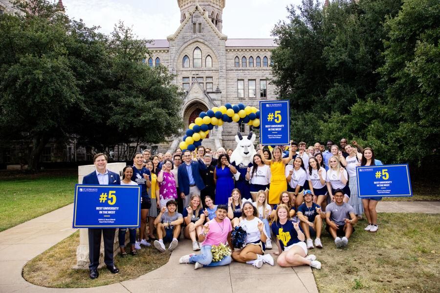 University leadership and students celebrate advancing to #5 Best University in the West category by U.S. News World Report.
