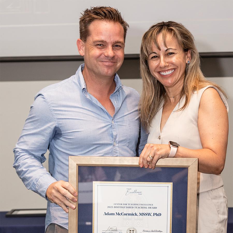 Adam McCormick received the 2024-2025 Distinguished Teaching Award at St. Edward’s University.