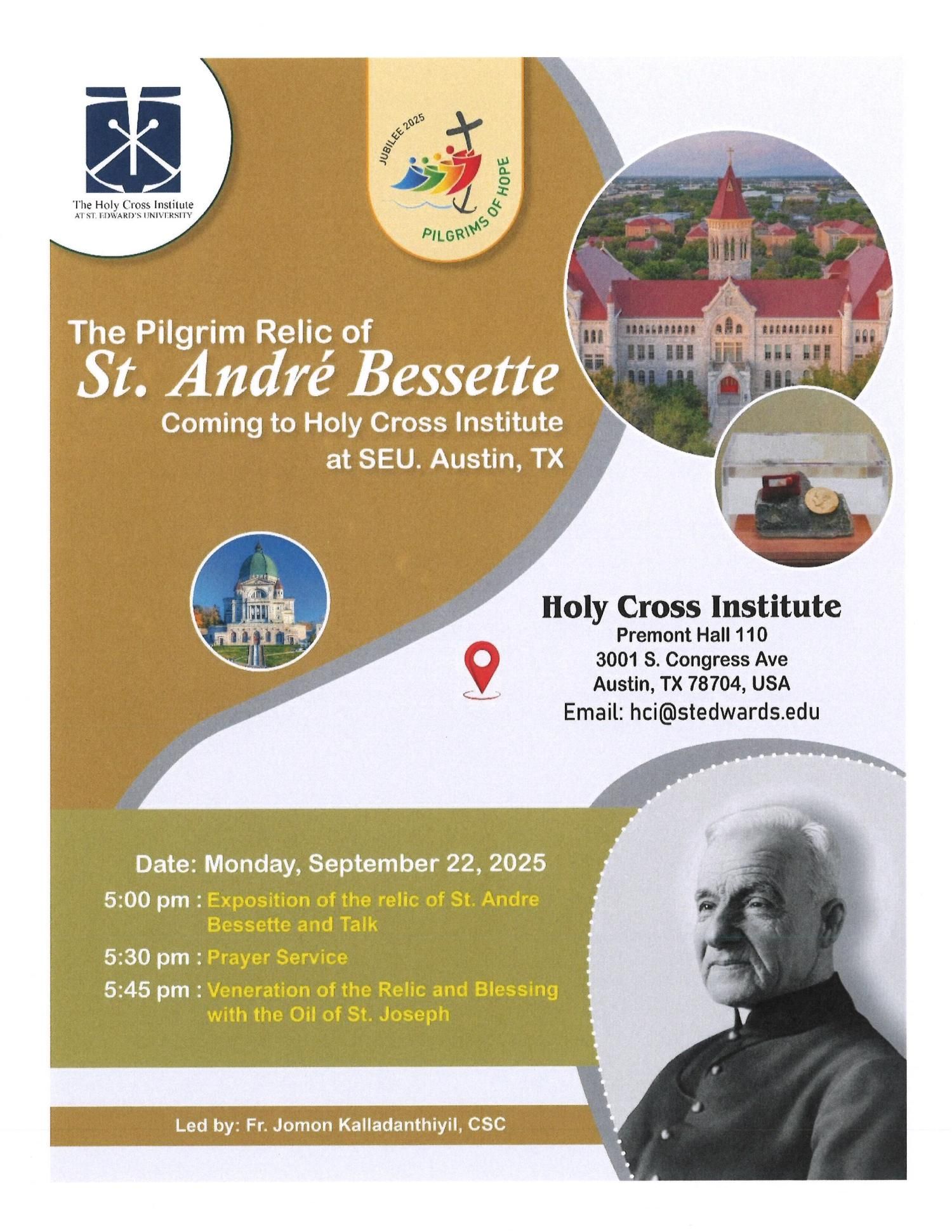 Pray with a first-class relic of Br. Andre! On Sept. 22, join us at the HCI for a special service to honor St. Andre Bessette and his legacy.