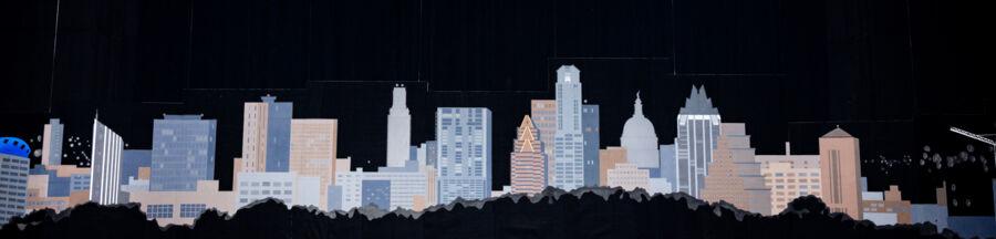 The ACL Live skyline created from a photo taken on the hilltop