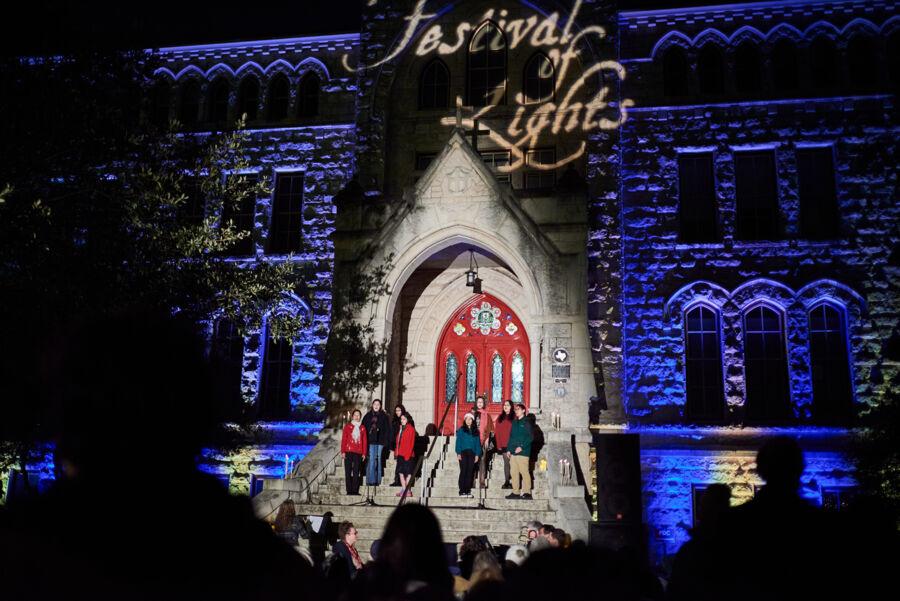 Festival of Lights ceremony in front of Main Building.