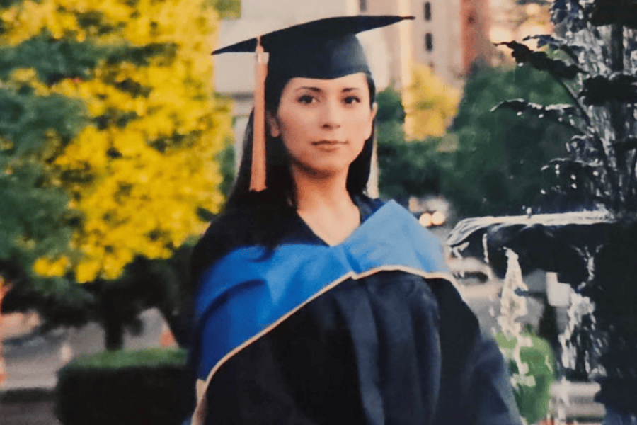 Marcela Andres as a graduate of St. Edward's 