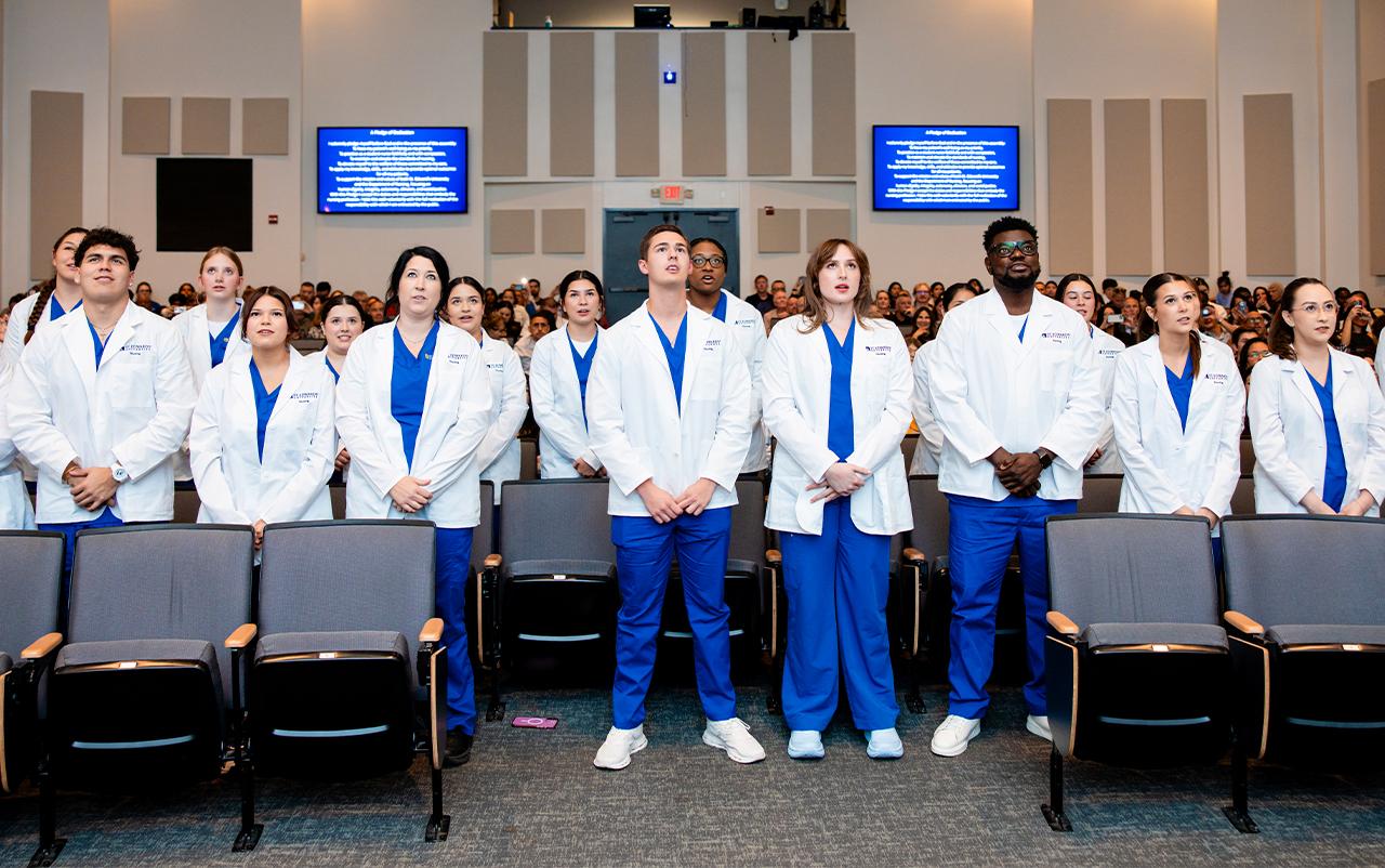 Nursing students at the White Coat Ceremony.