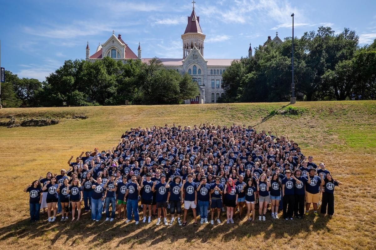 St. Edward's Class of 2030 on the hilltop campus