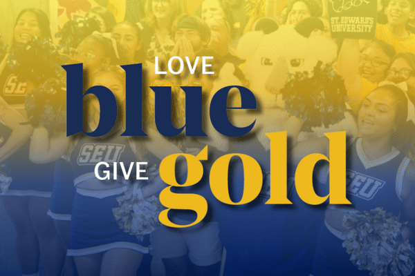 Love Blue Give Gold Card Image